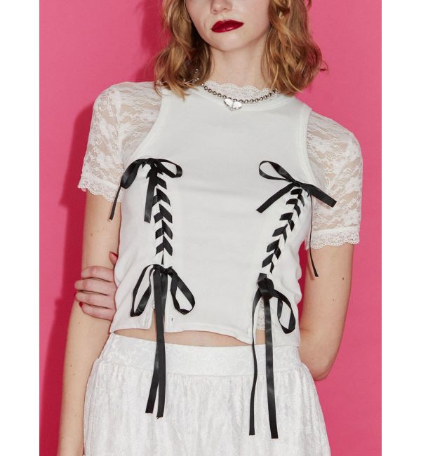 jouetie「レースフィットTシャツ」|Tシャツ・カットソー|