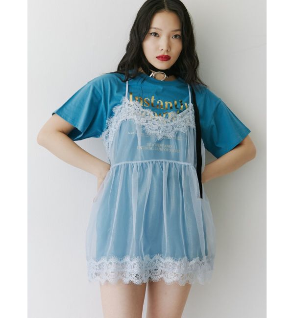 jouetie「ランジェリーレイヤードチュニックTシャツ」|Tシャツ・カットソー|