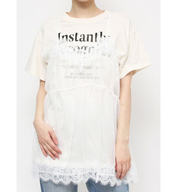 jouetie「ランジェリーレイヤードチュニックTシャツ」|Tシャツ・カットソー|
