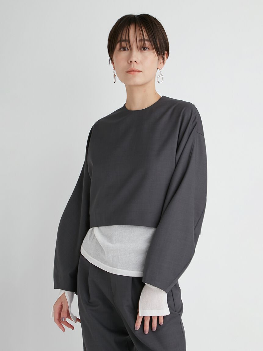 emmi atelier「【emmi atelier】金子綾 コラボケープ付きブラウス」|シャツ・ブラウス|