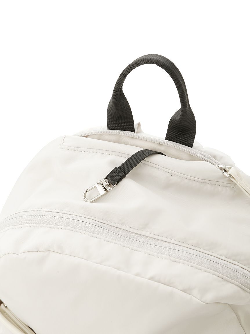 emmi atelier「eco 撥水レザーパイピングギャザーボディーバックパック」|リュック|