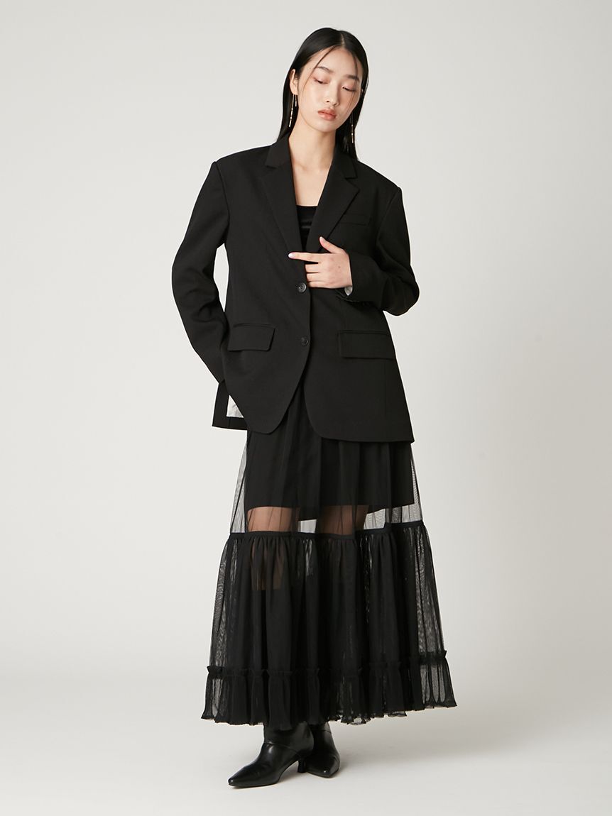 FRAY I.D「プリーツヘムチュールスカート」|スカート|