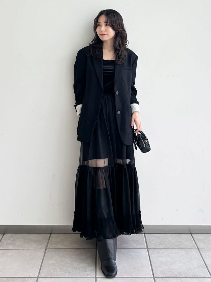 FRAY I.D「プリーツヘムチュールスカート」|スカート|