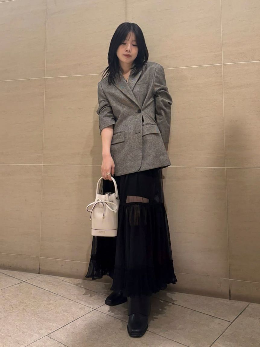 FRAY I.D「プリーツヘムチュールスカート」|スカート|