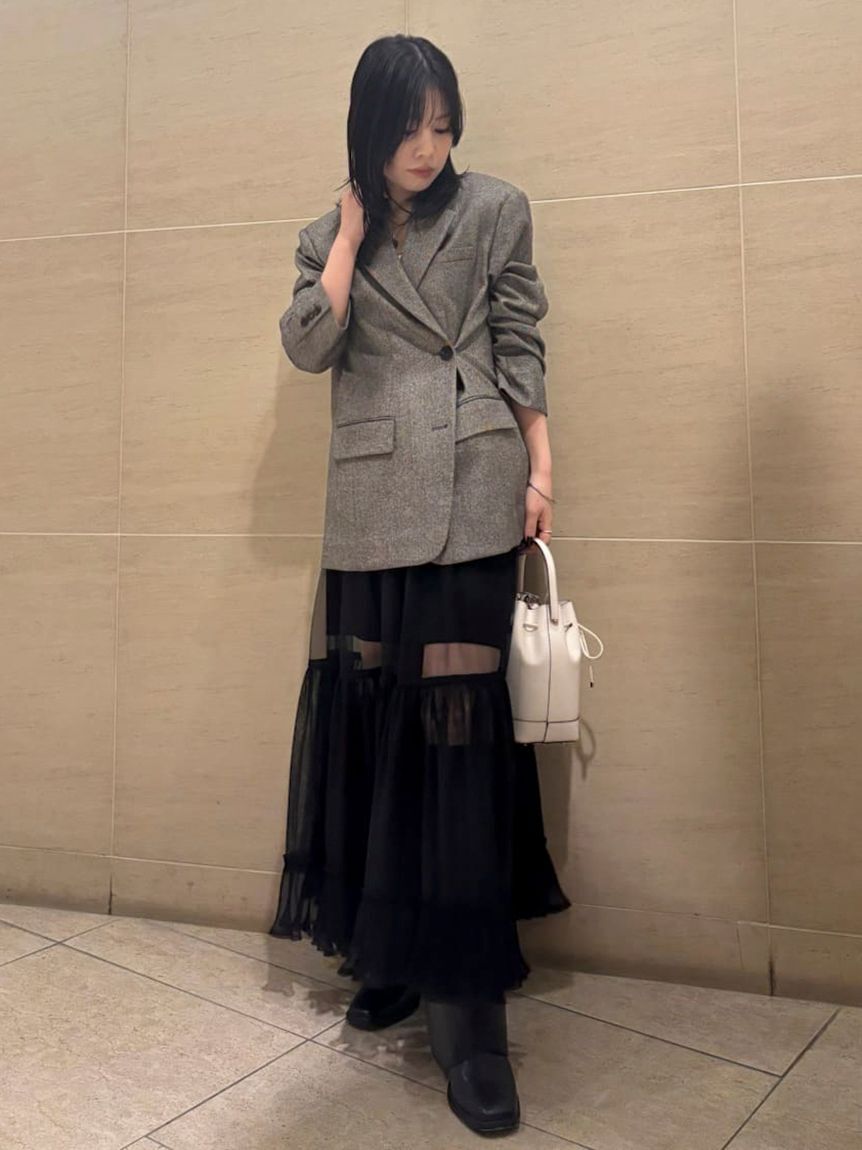 FRAY I.D「プリーツヘムチュールスカート」|スカート|