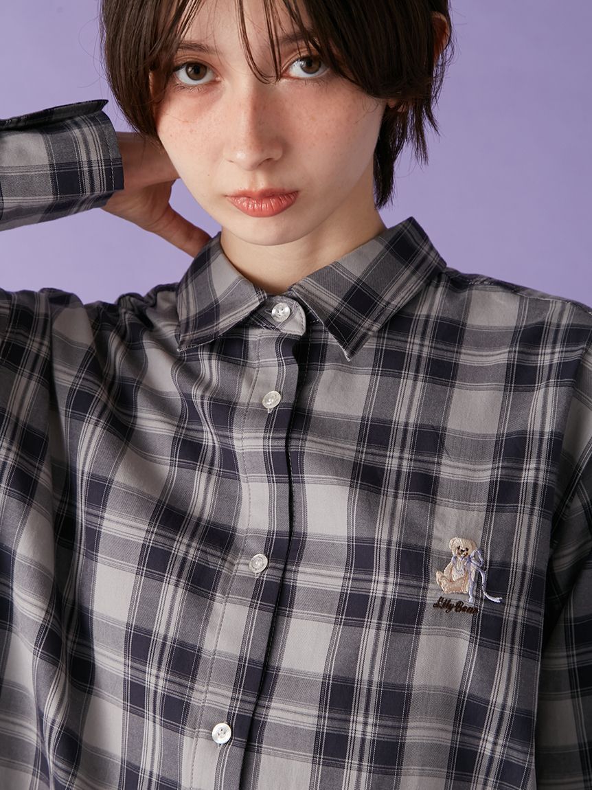 LILY BROWN「Lily Bearチェックオーバーシャツ」|シャツ・ブラウス|