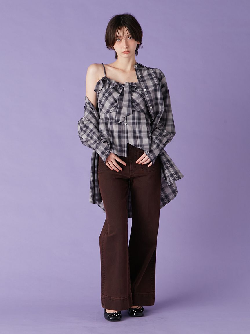 LILY BROWN「Lily Bearチェックオーバーシャツ」|シャツ・ブラウス|