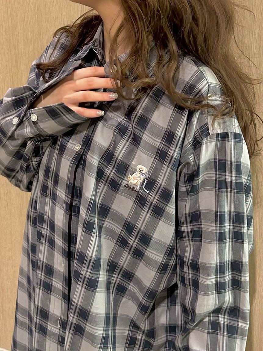 LILY BROWN「Lily Bearチェックオーバーシャツ」|シャツ・ブラウス|