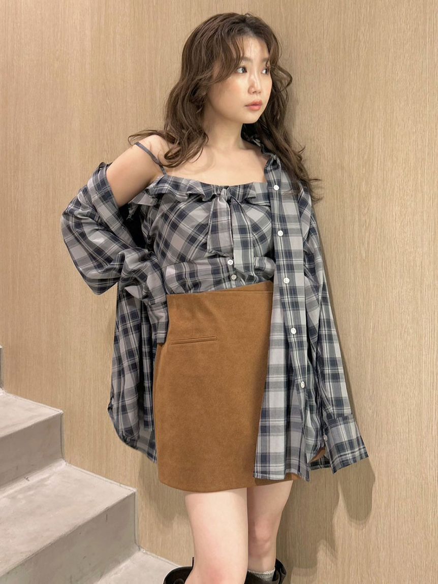 LILY BROWN「Lily Bearチェックオーバーシャツ」|シャツ・ブラウス|