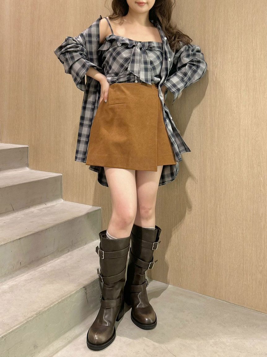 LILY BROWN「Lily Bearチェックオーバーシャツ」|シャツ・ブラウス|