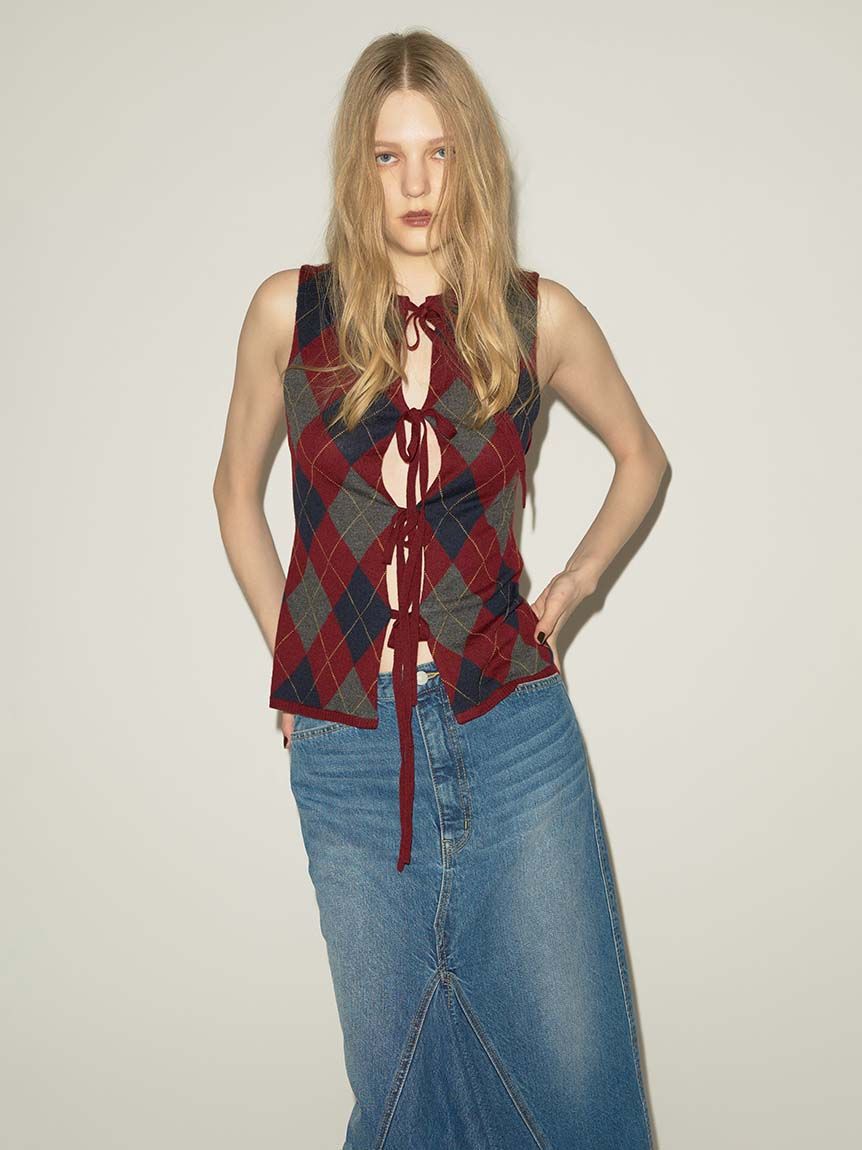 styling/「アーガイル2WAYリボンニットトップス」|ニット・セーター|