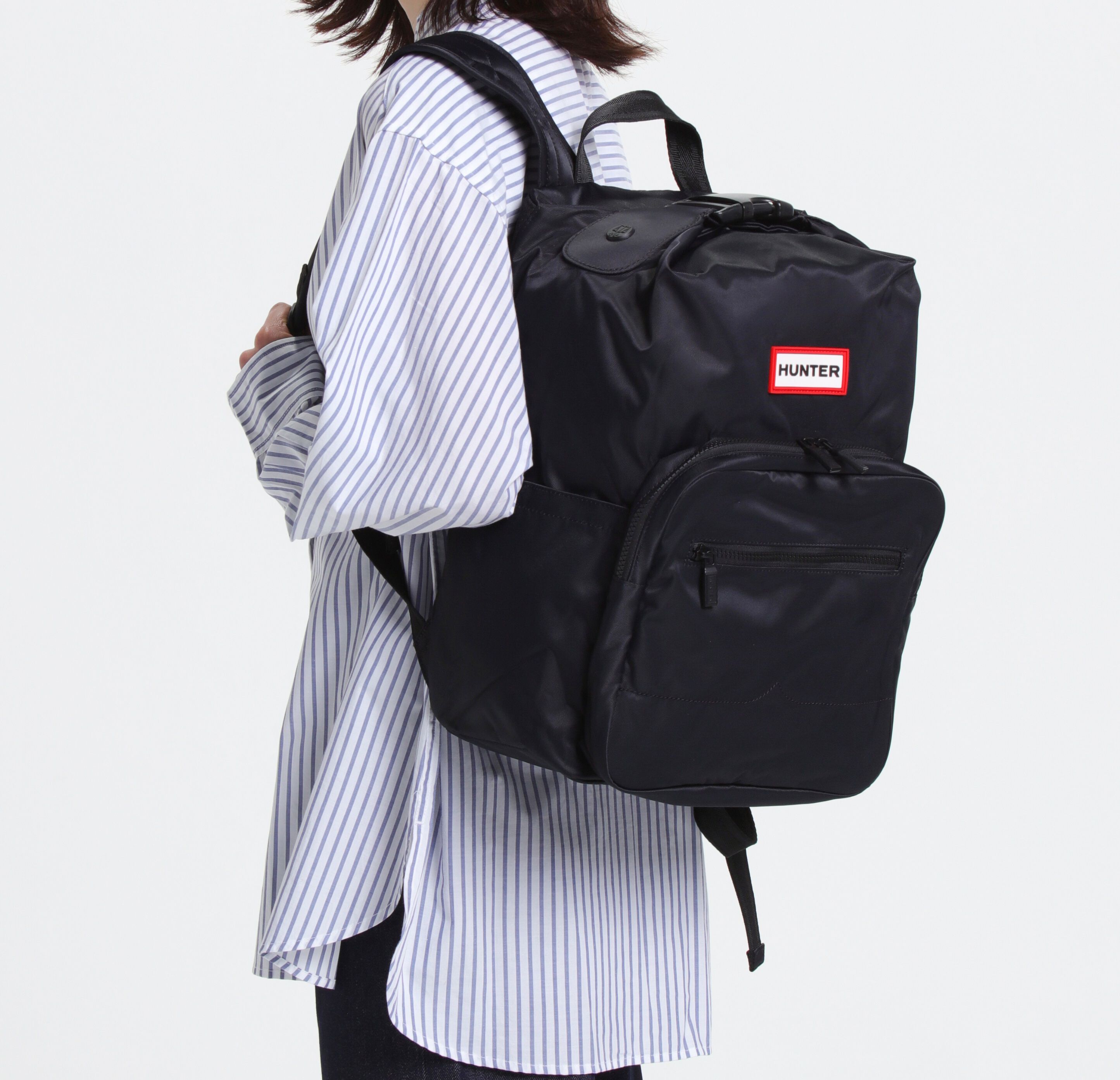 HUNTER「ナイロンパイオニアトップクリップバックパック」|リュック|BLK