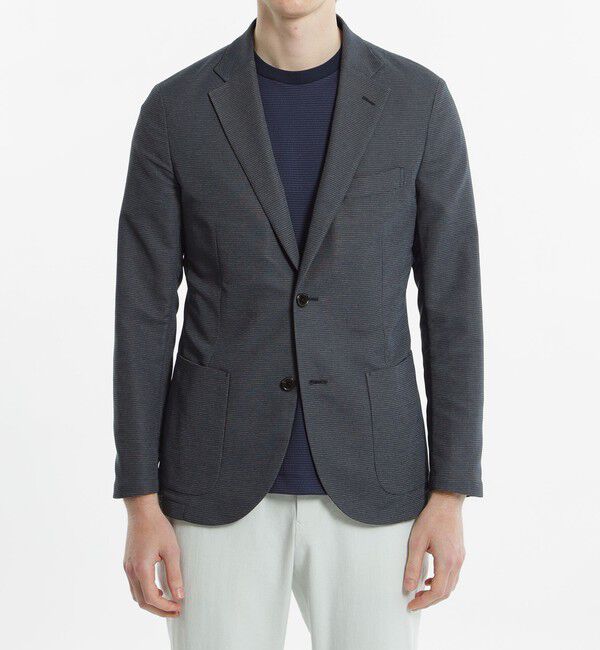 MACKINTOSH PHILOSOPHY「テーラードジャージー ジャケット カラミ織りガンクラブチェック」|テーラードジャケット|