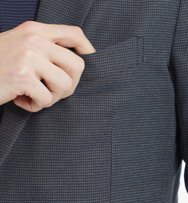 MACKINTOSH PHILOSOPHY「テーラードジャージー ジャケット カラミ織りガンクラブチェック」|テーラードジャケット|