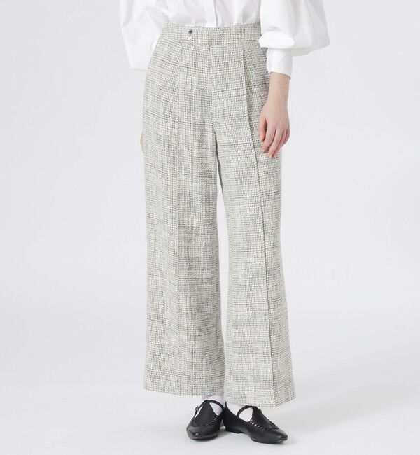  「ツイードストレートパンツ」|その他|ホワイト