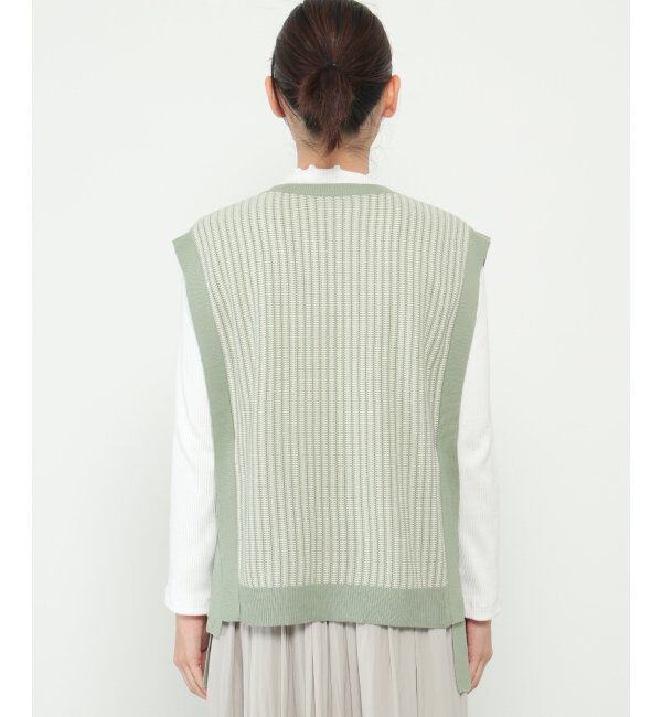 ikka「サイドリボンニットベスト」|ニット・セーター|