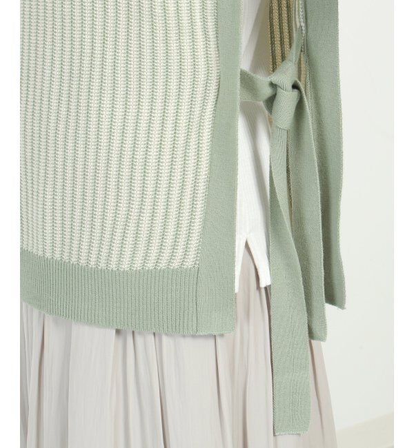 ikka「サイドリボンニットベスト」|ニット・セーター|
