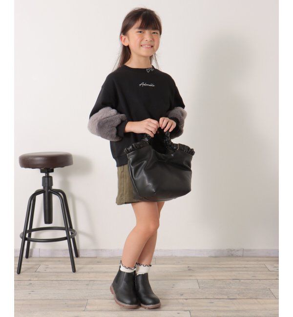 ikka kids「袖ファー刺繍裏毛プルオーバー 2 （120~160cm）」|Tシャツ・カットソー|