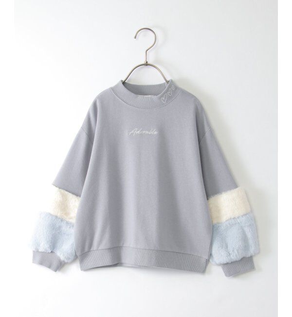 ikka kids「袖ファー刺繍裏毛プルオーバー 2 （120~160cm）」|Tシャツ・カットソー|
