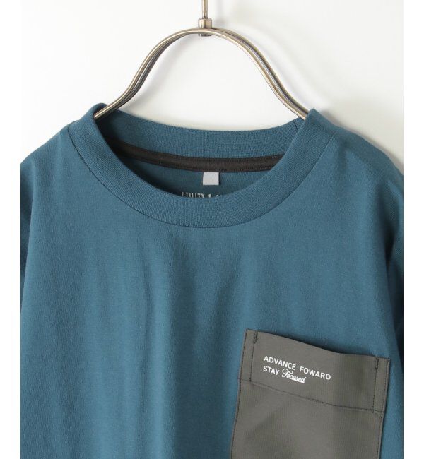 ikka kids「異素材ポケロゴプリントT（120~160cm）」|Tシャツ・カットソー|