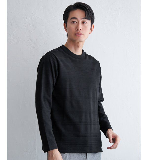 IKKA LOUNGE「ランダムリップルボーダーロンT」|Tシャツ・カットソー|