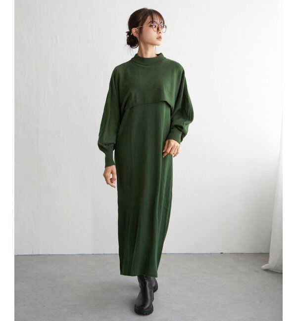 Lbc with Life「ニットレイヤードワンピ」|ワンピース|