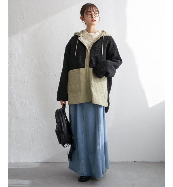 Lbc with Life「ボアキルトフードミドルコート」|その他|