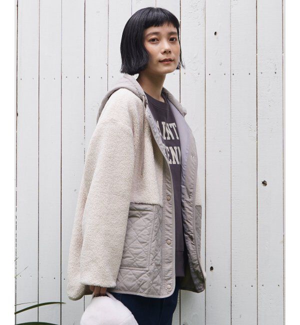 Lbc with Life「ボアキルトフードミドルコート」|その他|