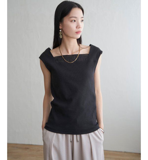 Lbc with Life「スクエアネックシアーレイヤードタンクトップ」|キャミソール|