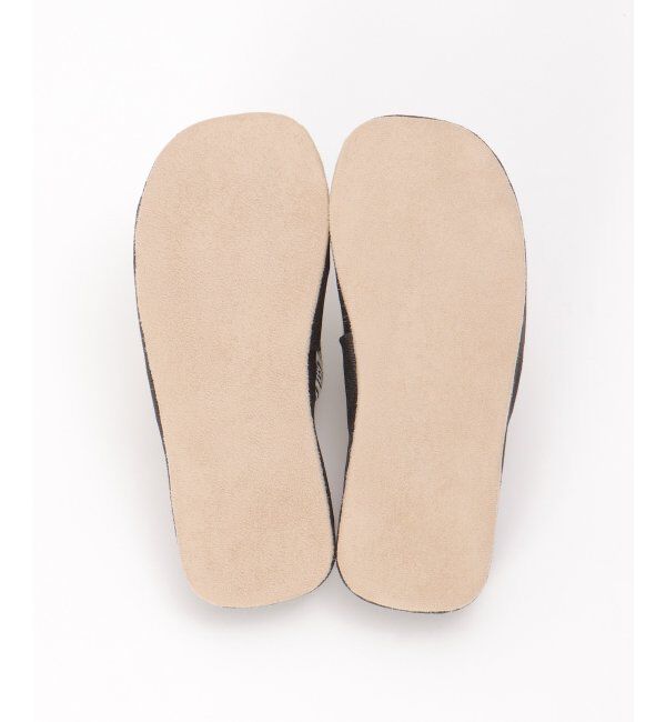 Lbc with Life「茶竹厚底幾何学スリッパ」|ルームシューズ|