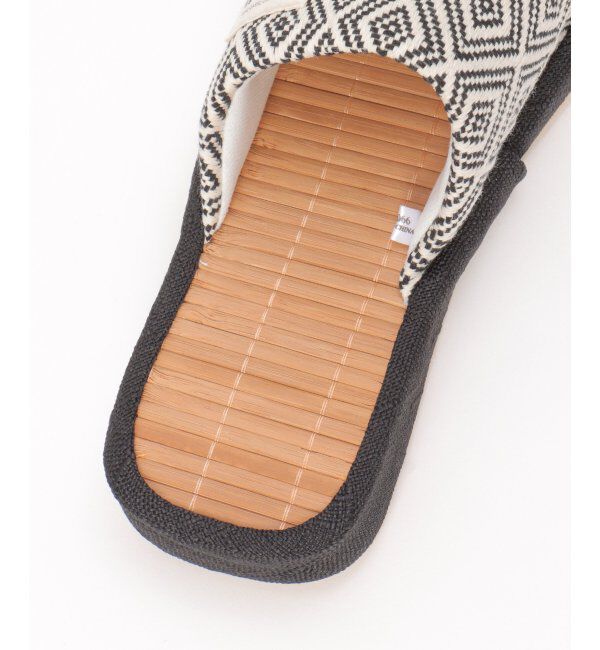 Lbc with Life「茶竹厚底幾何学スリッパ」|ルームシューズ|