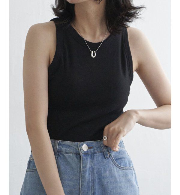 VENCE share style「スムース天竺アメスリタンクトップ」|タンクトップ|ブラック