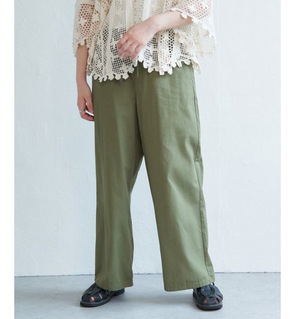 VENCE share style「メンウェザーイージーパンツ」|デニム|カーキ