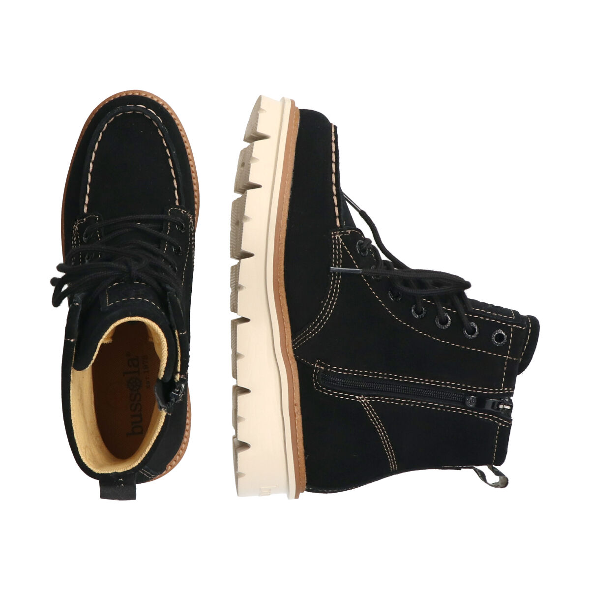 IMPORT SELECT「【bussola】本革厚底モカシンショートブーツ」|ショートブーツ|