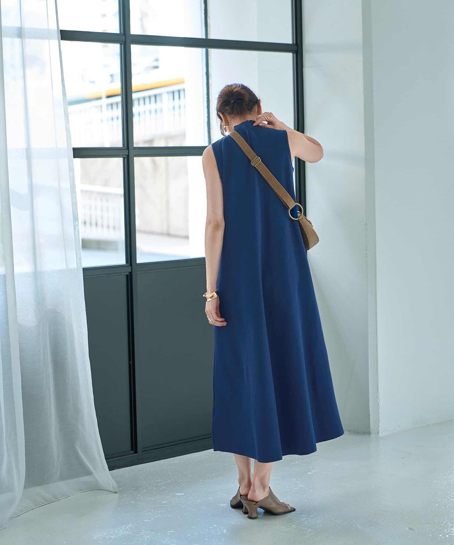 STYLE DELI「スポンディッシュハイネックノースリワンピース」|ワンピース|