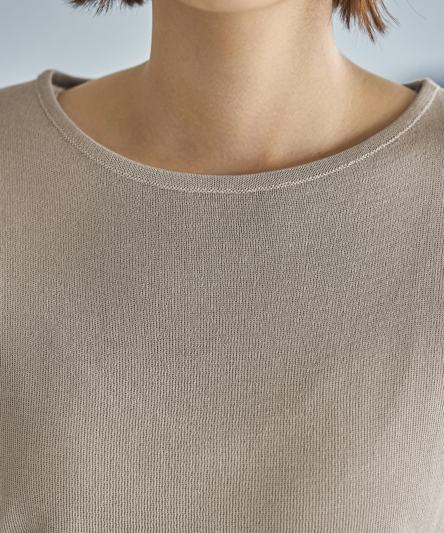 STYLE DELI「Tシャツみたいな微シアー麻調ニットトップス」|ニット・セーター|
