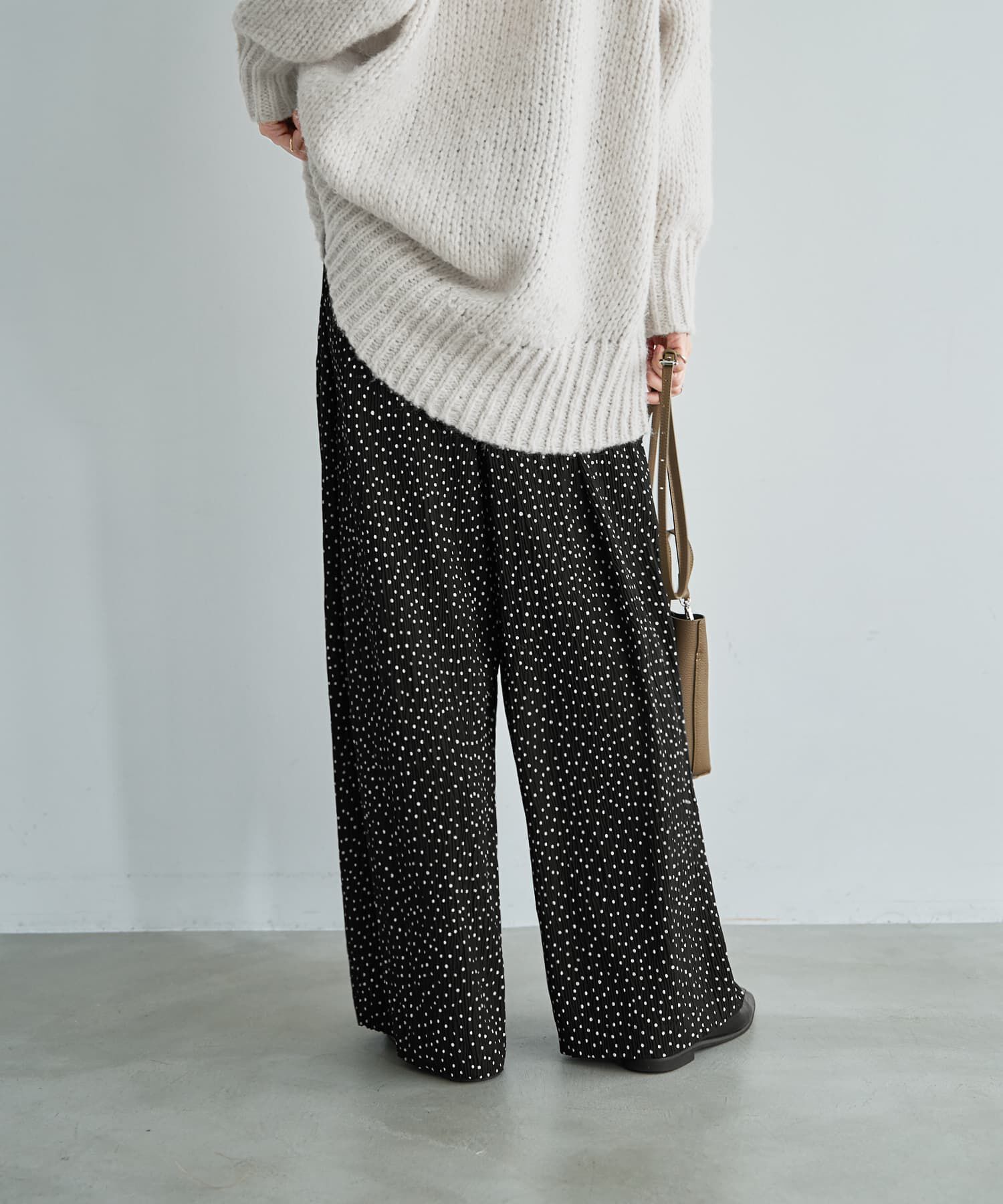 STYLE DELI「【LUXE】楊柳スモールドット柄プリーツパンツ」|その他|