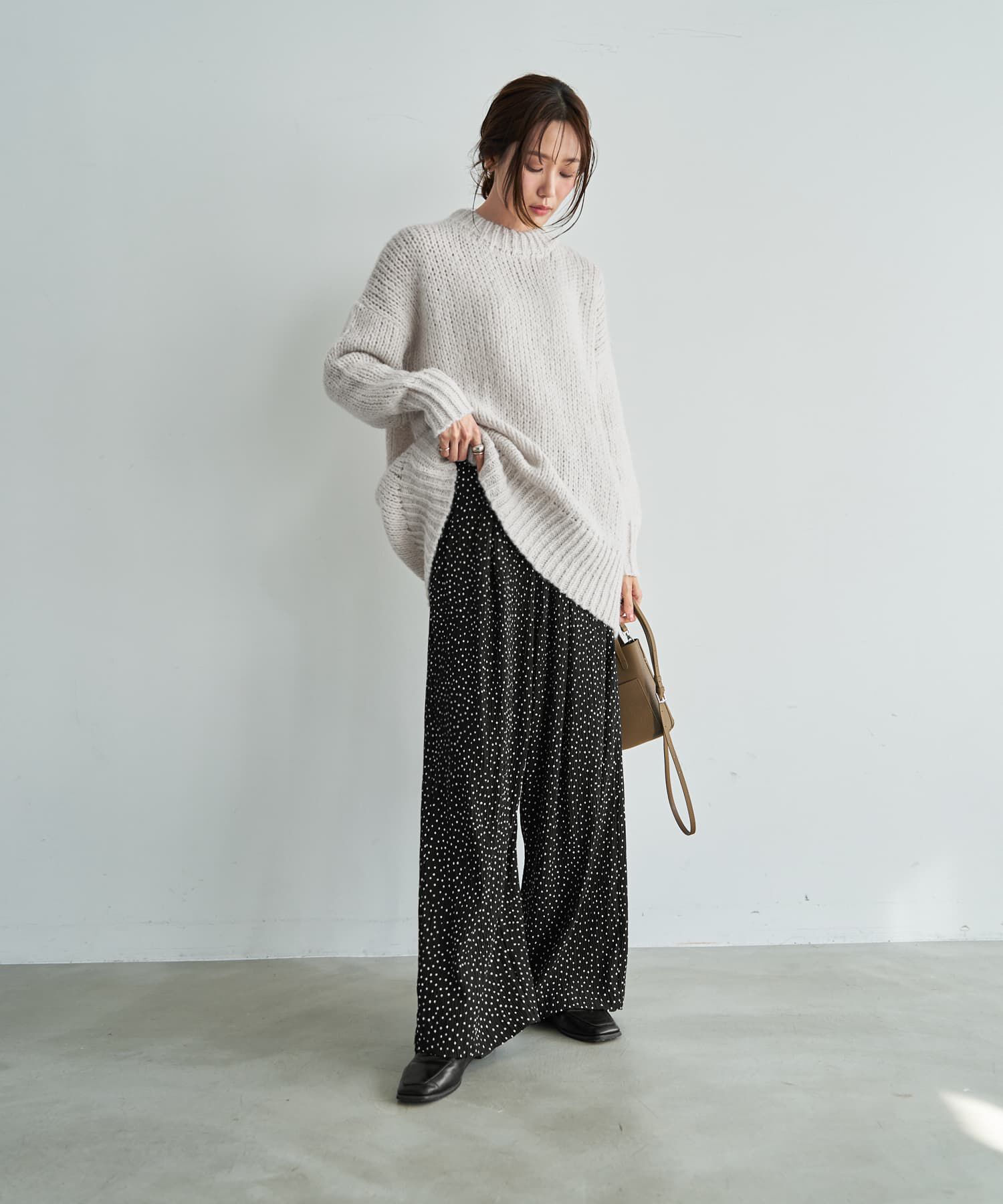 STYLE DELI「【LUXE】楊柳スモールドット柄プリーツパンツ」|その他|