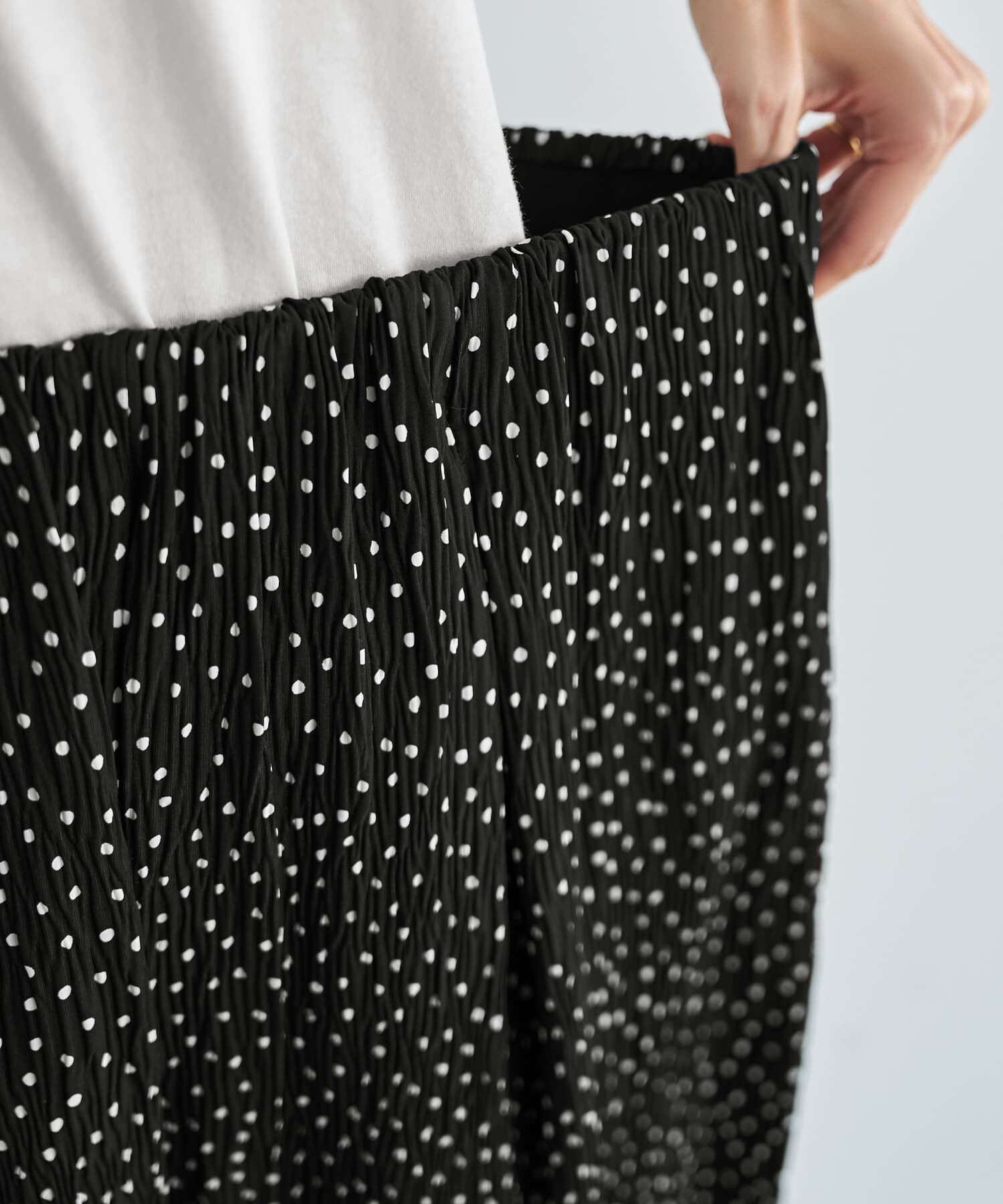 STYLE DELI「【LUXE】楊柳スモールドット柄プリーツパンツ」|その他|