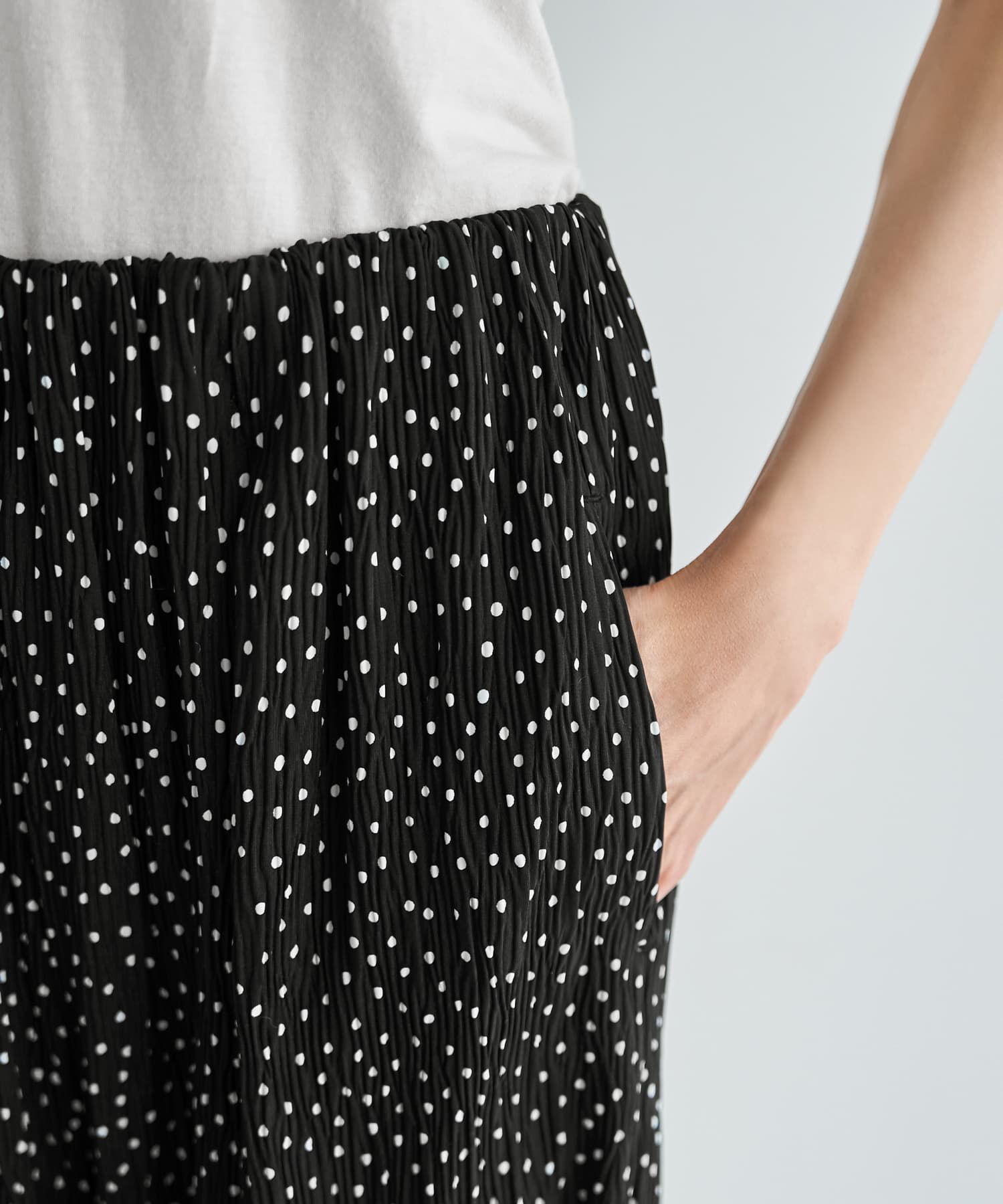 STYLE DELI「【LUXE】楊柳スモールドット柄プリーツパンツ」|その他|