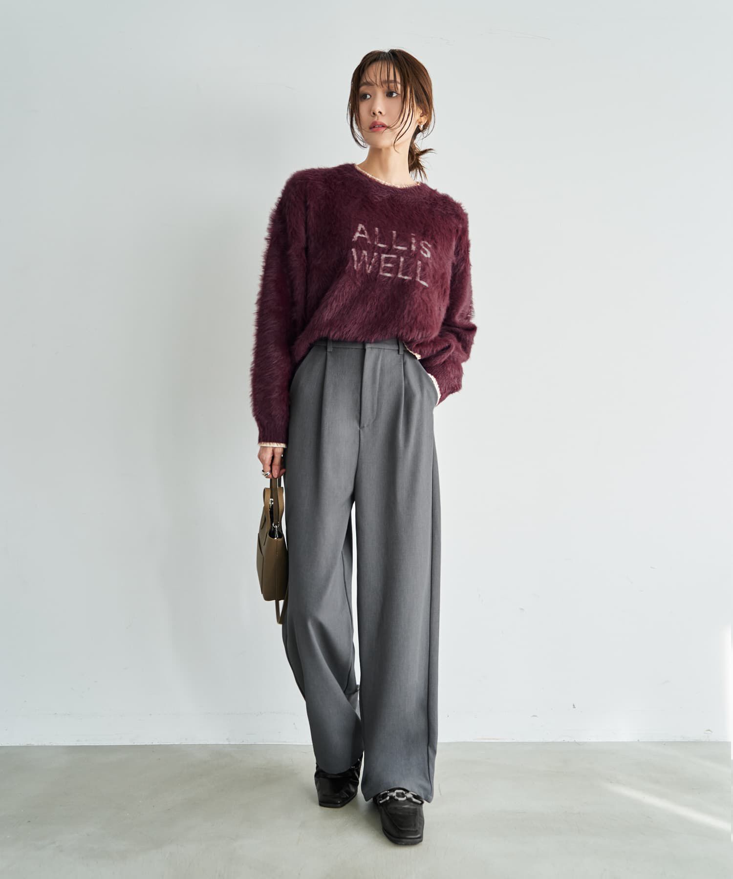 STYLE DELI「裏地付きストレッチツイルワイドパンツ」|その他|