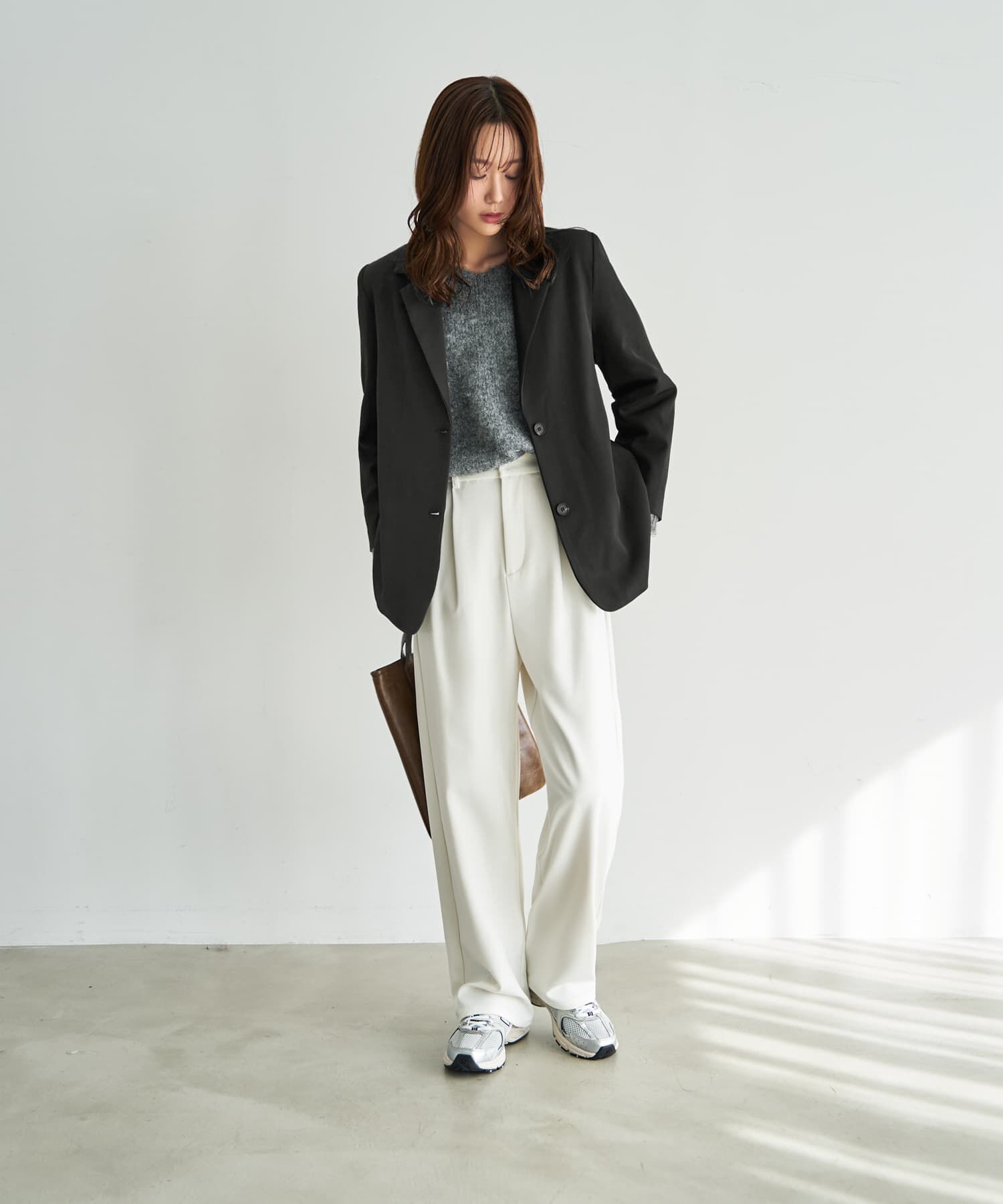 STYLE DELI「裏地付きストレッチツイルワイドパンツ」|その他|