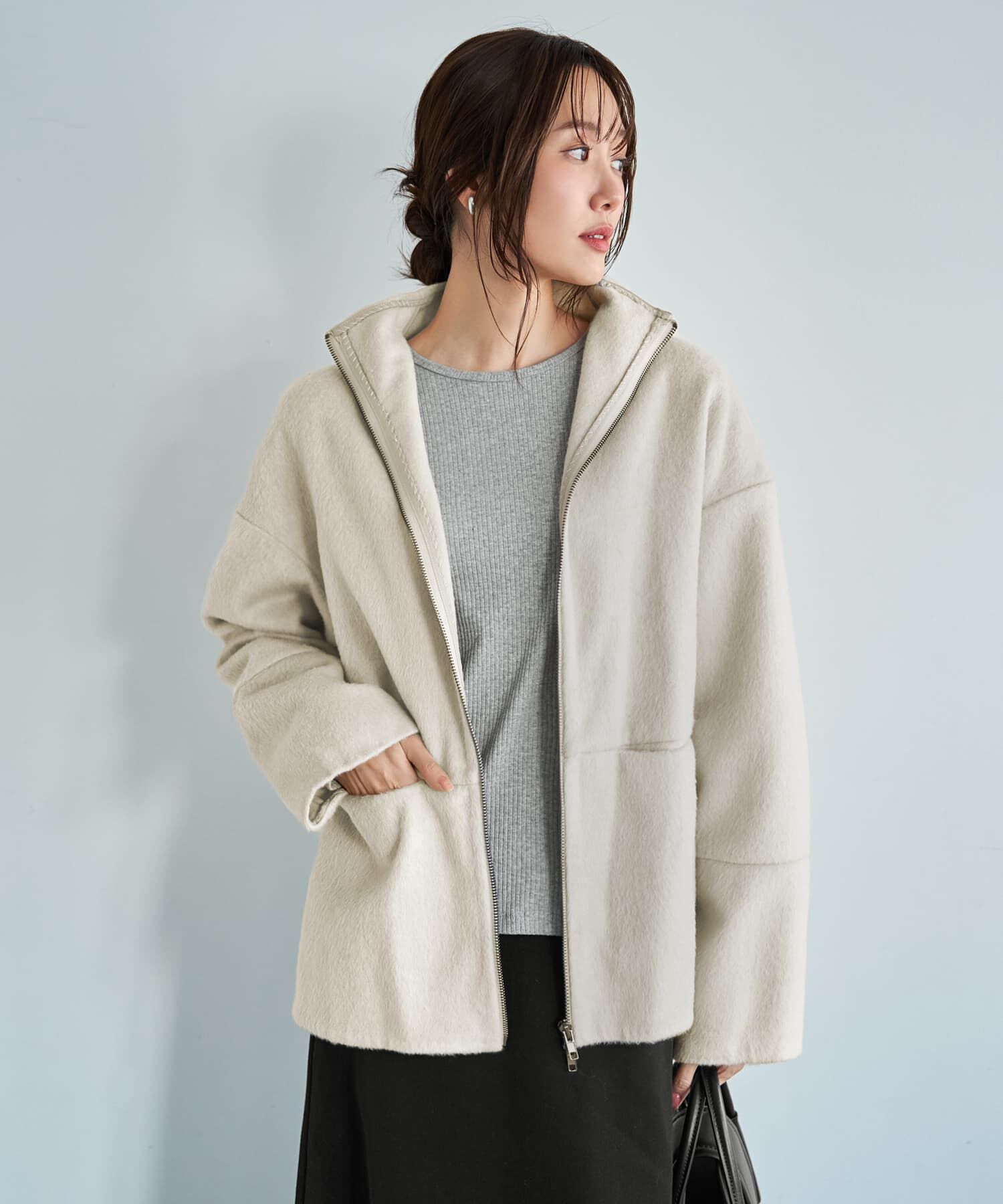 STYLE DELI「【LUXE】カシミヤタッチボトルネックジャケット」|その他|