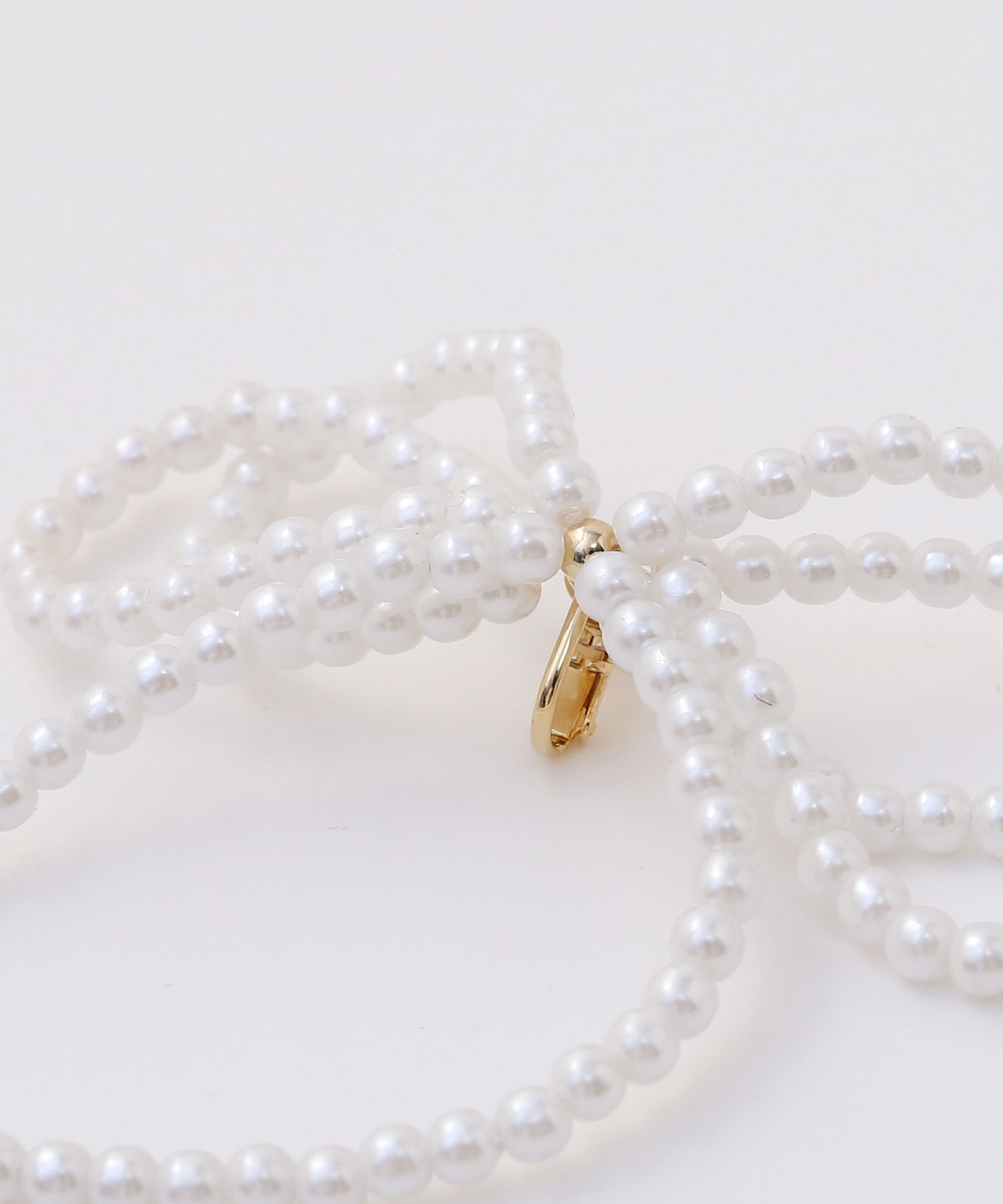  「ボリュームパールリボンイヤリング」|イヤリング|