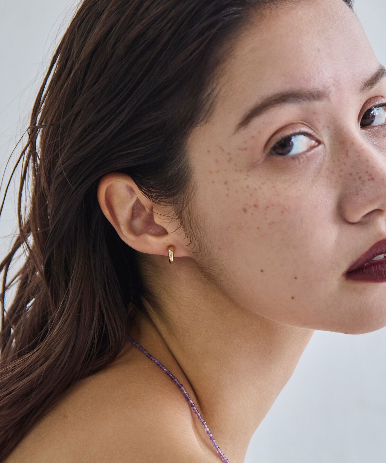 JUPITER「【K10】クレセントフープピアス/ユニセックス/ゴールド」|ピアス|