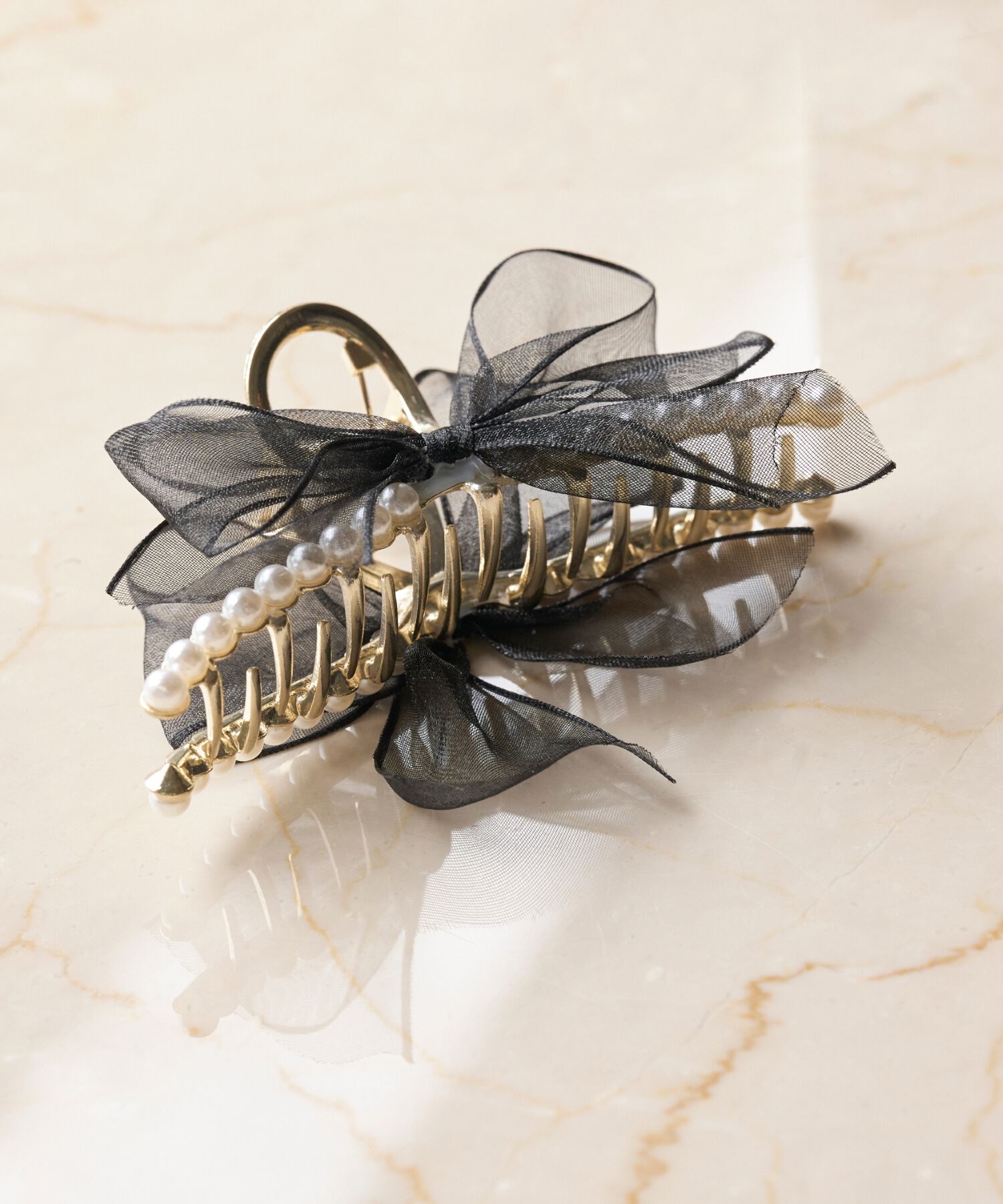 Phoebe「オーガンジーリボンパールバンスクリップ」|その他|