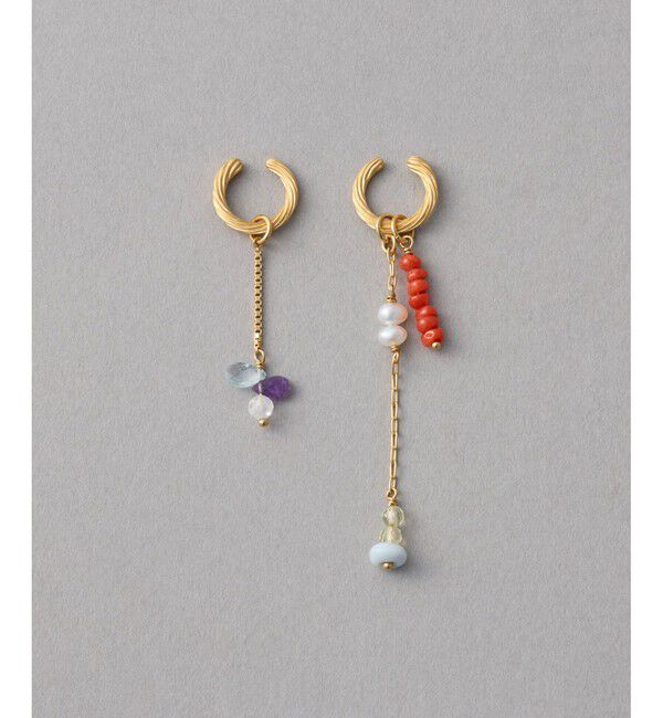 ete「[フォーチュン] ナチュラルストーン チャーム /Happy」|イヤリング|