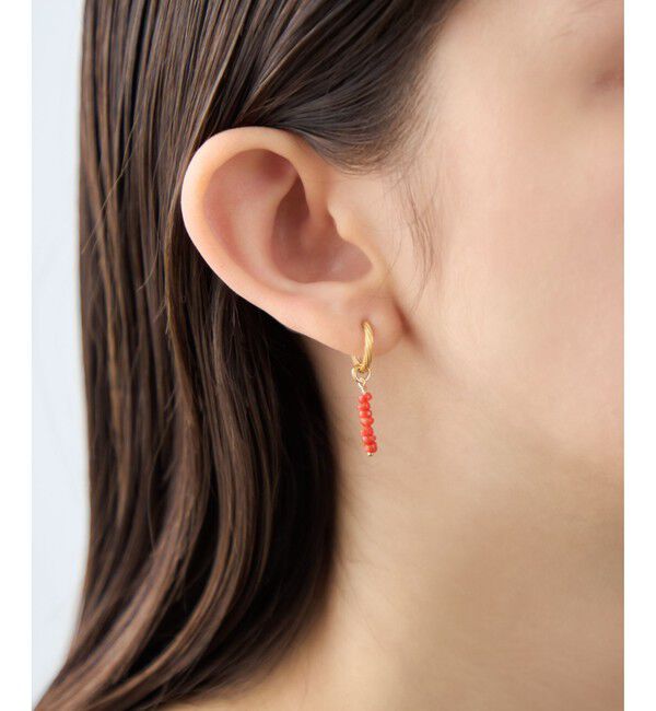 ete「[フォーチュン] ナチュラルストーン チャーム /Happy」|イヤリング|