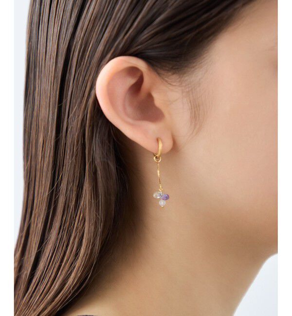 ete「[フォーチュン] ナチュラルストーン チャーム /Happy」|イヤリング|