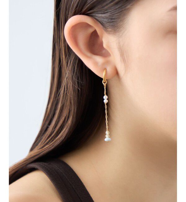 ete「[フォーチュン] ナチュラルストーン チャーム /Happy」|イヤリング|